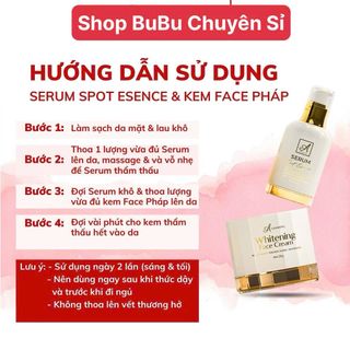 Combo dưỡng trắng da mặt Acosmetics: Kem face pháp + serum spot - Trắng sáng, mờ thâm, cấp ẩm 50g giá sỉ