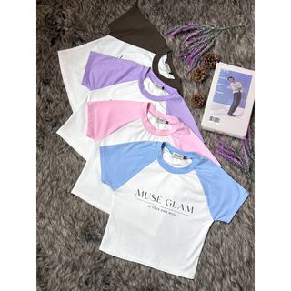 Áo Croptop ,Áo Thun Nữ Tay Ngắn Ôm Dáng In Chữ Logo MUSE GLAM Hàng Thiết Kế Nhiều Màu Cao Cấp MGA29
