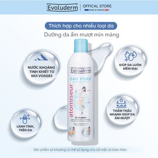 Xịt khoáng Evoluderm chính hãng dưỡng ẩm, làm dịu da 150ml (Đầy đủ tem phụ, tem chống giả)