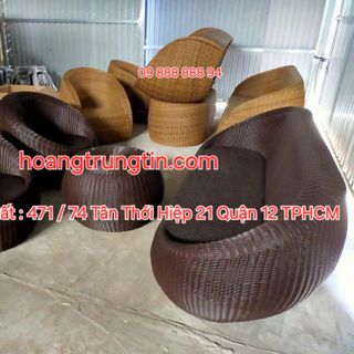 Sofa con sò ghế mây tròn ghế nhựa giả mây sofa ngoài trời sofa mây nhựa cao cấp giá rẻ giá sỉ