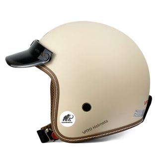Mũ Bảo Hiểm 3/4 Viền Chỉ Thông Gió - Tặng Kèm Lưỡi Trai Chính Hãng VaroHelmet - Bảo Hành 1 Năm