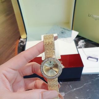 ĐỒNG HỒ NỮ THỜI TRANG RÔ LE MẶT TRÒN MINI VIỀN HỘT 7