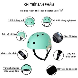 Mũ Bảo Hiểm Thể Thao Scooter Bảo Vệ An Toàn Cho Người Lớn Và Trẻ Em - Tăng Chỉnh Size - BH 12 Tháng