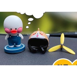 Phụ Kiện Gắn Xe, Vịt Doyuin Đứng Gắn Xe, Vịt Gắn Xe, Trang trí Ô Tô, Xe Máy, Có Chong Chóng Loại Lớn