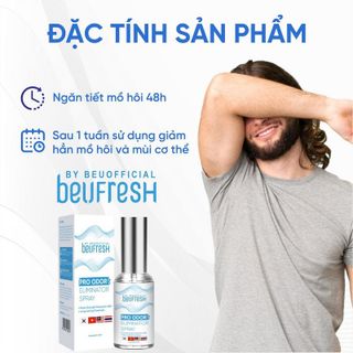 Xịt Khử Mùi Hôi Nách BEUFRESH PRO 30ml, Khử Mùi Hôi Toàn Thân, Ngăn Tiết Mồ Hôi, Không Gây Ố Vàng Áo