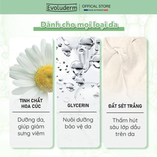 [ DATE 2025 ] Mặt nạ Evoluderm chính hãng tinh chất Hoa Cúc Chamomile làm dịu, mềm mịn da 150g