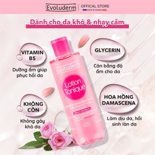 Nước hoa hồng Evoluderm chính hãng dành cho da khô và nhạy cảm 250ml