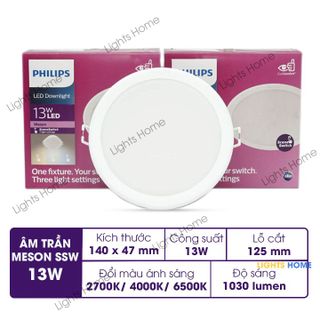 Đèn LED PHILIPS Âm trần Đổi Màu MESON SSW 13W D125 - Hàng chính hãng- Thay đổi 3 chế độ màu giá sỉ