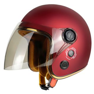 Mũ bảo hiểm 3/4 VARO kính phủ A317 chống chói chống tia uv cao cấp Màu đỏ đô