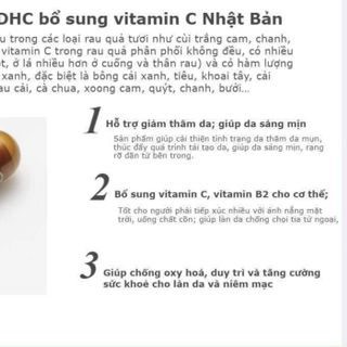 VIÊN UỐNG BỔ SUNG VITAMIN C DHC NHẬT BẢN - SÁNG DA, MỜ THÂM NÁM, TĂNG CƯỜNG MIỄN DỊCH
- Thương hiệu: DHC- Xuất xứ: Nội địa Nhật