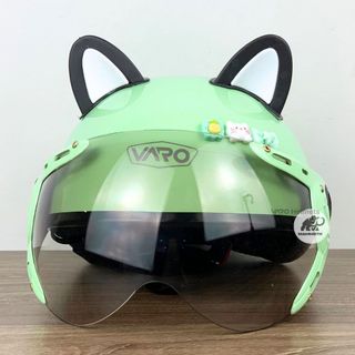 Mũ Bảo Hiểm 1/2 Đầu Kính Càng VARO A33K -Mũ Bảo Hiểm Nửa Đầu Có Kính Chống Chói Cao Cấp Tặng Tai Mèo