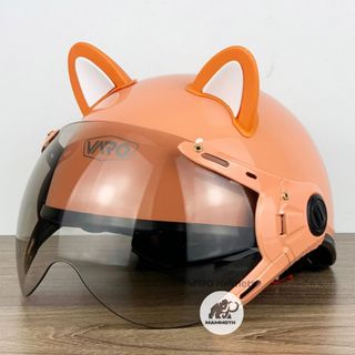 Mũ Bảo Hiểm 1/2 Đầu Kính Càng VARO A33K -Mũ Bảo Hiểm Nửa Đầu Có Kính Chống Chói Cao Cấp Tặng Tai Mèo