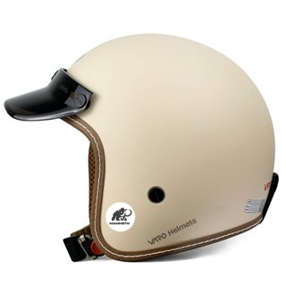 Mũ Bảo Hiểm 3/4 VARO Classic Viền Chỉ Kèm Lưỡi Trai Retro Chính Hãng Varohelmet - BH 1 Năm
