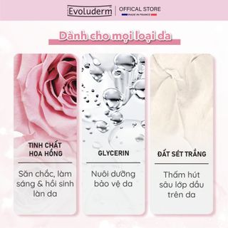 [ DATE 2025 ] Mặt nạ Evoluderm chính hãng làm trắng sáng làn da tinh chất Hoa Hồng 150g