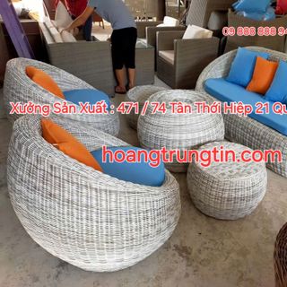 Sofa trứng dây tròn ghế con sò ghế mây nhựa tròn giá sỉ