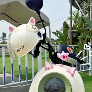 [1 Cặp] Tai Cáo 2 Màu Gắn Mũ Bảo Hiểm Nửa Đầu, Nón Bảo Hiểm 3/4 - Phụ kiện Gắn Mũ Bảo Hiểm Siêu Xinh