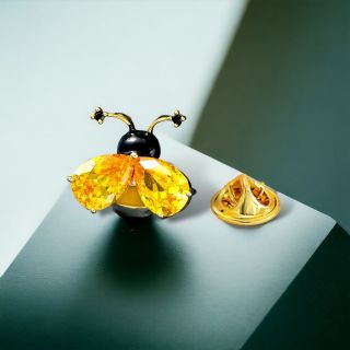 PIN CÀI ÁO HÌNH CHÚ ONG PHA LÊ VÀNG XINH XẮN DÀNH CHO NAM NỮ - 1.5cm
