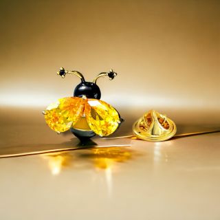 PIN CÀI ÁO HÌNH CHÚ ONG PHA LÊ VÀNG XINH XẮN DÀNH CHO NAM NỮ - 1.5cm
