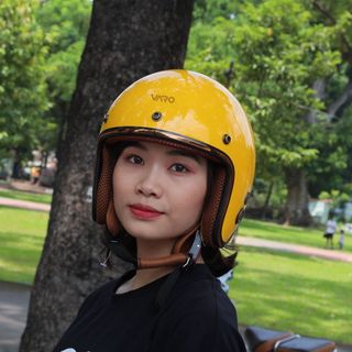 Mũ bảo hiểm 3/4 Ruby VARO viền đồng, lót nâu cao cấp BH 12 tháng - tặng lưỡi trai