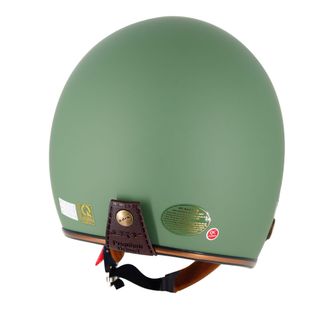 Mũ bảo hiểm 3/4 RUBY VARO - Xanh lính viền vàng, lót nâu cao cấp BH 12 tháng - tặng lưỡi trai