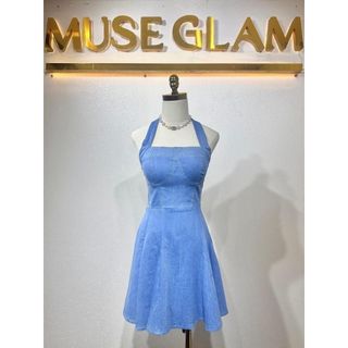 Váy Jean, Đầm Cổ Yếm Dáng Xòe MUSE GLAM Hàng Thiết Kế Nhiều Màu Cao Cấp MGD37