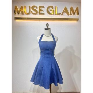 Váy Jean, Đầm Cổ Yếm Dáng Xòe MUSE GLAM Hàng Thiết Kế Nhiều Màu Cao Cấp MGD37