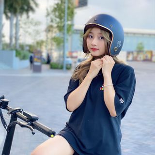 Mũ bảo hiểm 3/4 Ruby VARO Đen - viền vàng, lót nâu cao cấp BH 12 Tháng - tặng lưỡi trai