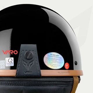 Mũ Bảo Hiểm Nửa Đầu PUG VARO Phong Cách Retro Kèm Lưỡi Trai Đức Có Ốp Da Cao Cấp