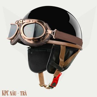 Mũ Bảo Hiểm Nửa Đầu PUG VARO Phong Cách Retro Kèm Lưỡi Trai Đức Có Ốp Da Cao Cấp