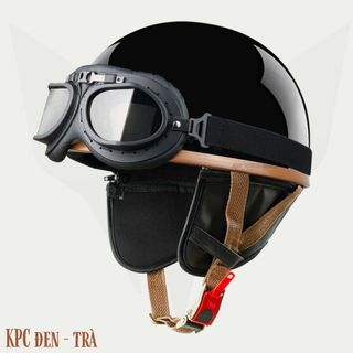 Mũ Bảo Hiểm Nửa Đầu PUG VARO Phong Cách Retro Kèm Lưỡi Trai Đức Có Ốp Da Cao Cấp