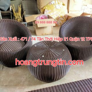 Sofa trứng ghế con sò ghế mây tròn nhựa giả mây tròn giá sỉ