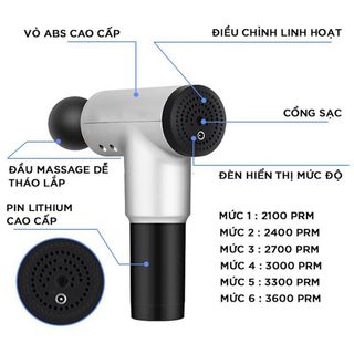 Máy Massage Cầm Tay KH-320 6 Chế Độ 4 Đầu Massage Fascial Chuyên Mát Xa Cổ Vai Gáy, Máy đấm lưng đa năng
