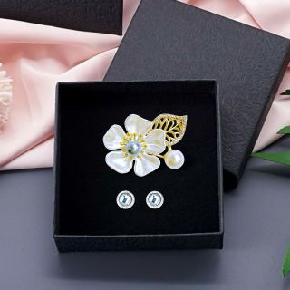 Ghim cài áo hình hoa đính Ngọc trai thời trang dành cho nam nữ- 5cm