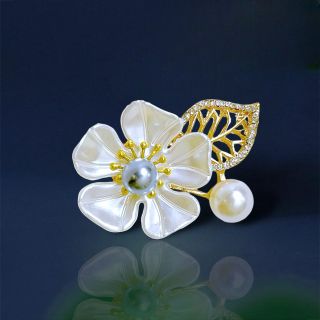 Ghim cài áo hình hoa đính Ngọc trai thời trang dành cho nam nữ- 5cm