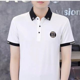 áo polo trắng thêu cổ tay - giá sỉ cạnh tranh