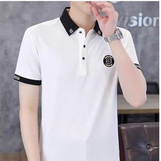 áo polo trắng thêu cổ tay - giá sỉ cạnh tranh