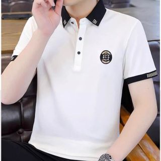 áo polo trắng thêu cổ tay - giá sỉ cạnh tranh