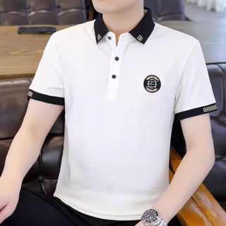 áo polo trắng thêu cổ tay - giá sỉ cạnh tranh