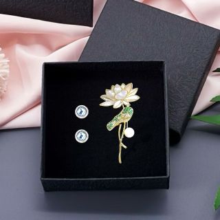 Trâm Cài Áo Hoa Sen Vỏ Sò Đính Ngọc Trai Phụ Kiện Quần Áo Thanh Lịch Quà Tặng Sang Trọng Dành Cho Nữ - 7cm