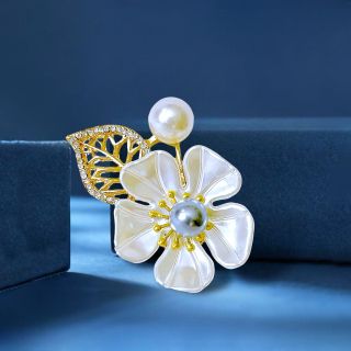 Ghim cài áo hình hoa đính Ngọc trai thời trang dành cho nam nữ- 5cm