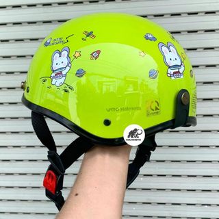 Combo Mũ Bảo Hiểm Nửa Đầu VaroHelmet Kính Phi Công Kèm Tai Mèo & Hoa Dễ Thương Freeize Chính Hãng