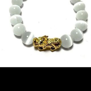 Chuỗi đeo tay phong thủy đá mắt mèo 10 ly mix tỳ hưu