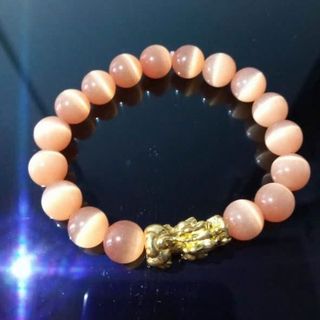 Chuỗi đeo tay phong thủy đá mắt mèo 10 ly mix tỳ hưu