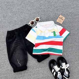 set bộ bò cổ bẻ - chất polo mềm, jean mềm - ri 10 (10-30kg)