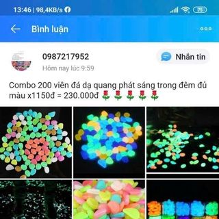 Đá dạ quang nhiều màu