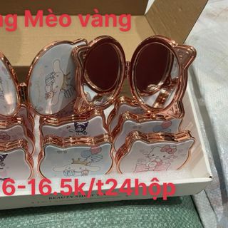 Gương cầm tay 2 mặt 1 mặt có dây vuông tròn