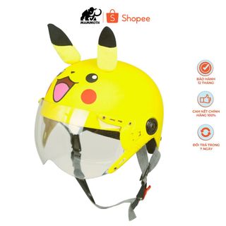 Mũ bảo hiểm nửa đầu VARO Trẻ em (2-4 tuổi) PIKACHU tai vàng kính giá sỉ