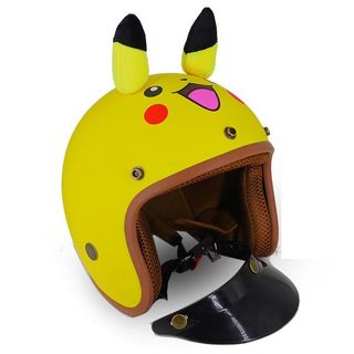 Mũ bảo hiểm 3/4 đầu VARO PIKACHU có tai - tặng lưỡi trai giá sỉ