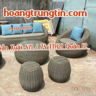 Sofa nhựa giả mây sofa trứng sofa dây tròn sofa ngoài trời sofa mây nhựa cao cấp giá sỉ