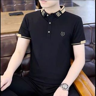 polo nam đen thêu cổ dệt siêu đẹp - giá sỉ cạnh tranh